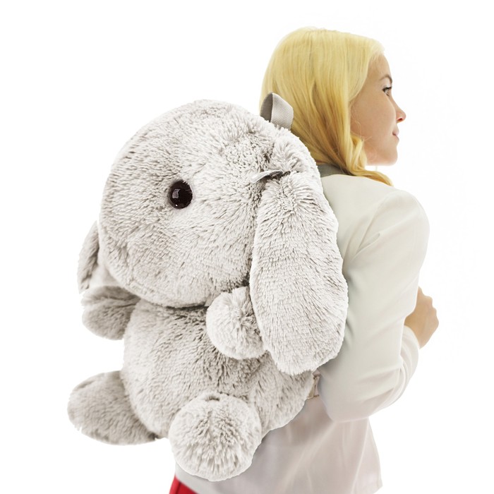 Мягкая игрушка-рюкзак "Зайчик Банни", цвет молочный, 40 см