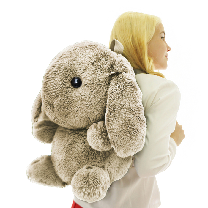 Мягкая игрушка "Рюкзак Зайчик Банни", цвет песочный, 40 см