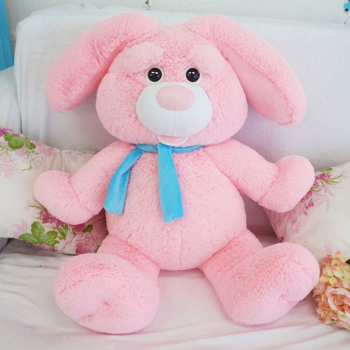 Мягкая игрушка "Зайчик Бакс", цвет персиковый, 80 см