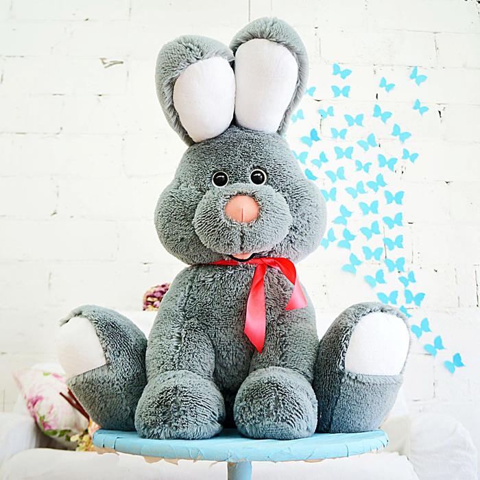 Мягкая игрушка "Зайчик Роджер", цвет дымчатый, 75 см