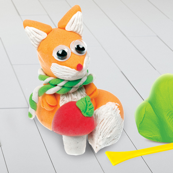 Набор для создания игрушки из массы для лепки "Лисенок" + глазки, стека