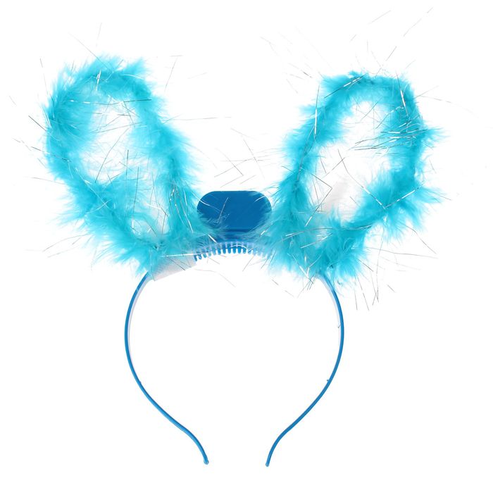 Карнавальный ободок световой "Зайка", цвет голубой