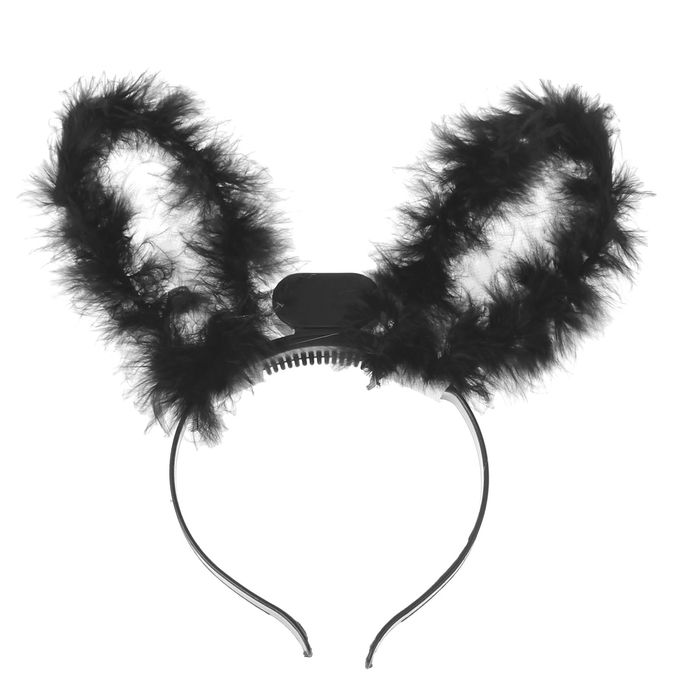Карнавальный ободок световой "Зайка", цвет черный