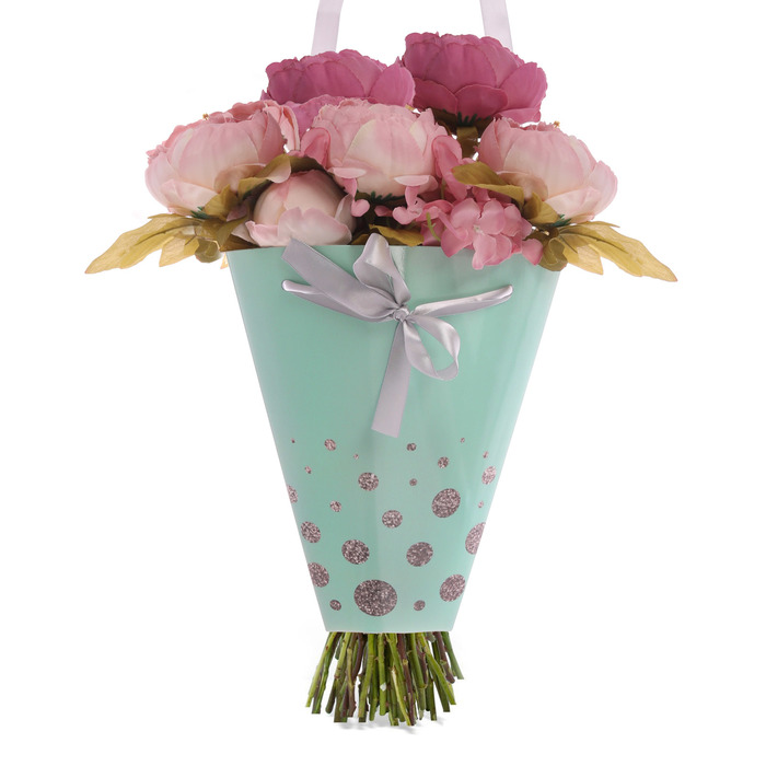 Конверт–конус для цветов «Счастье рядом», 8 × 26,5 см