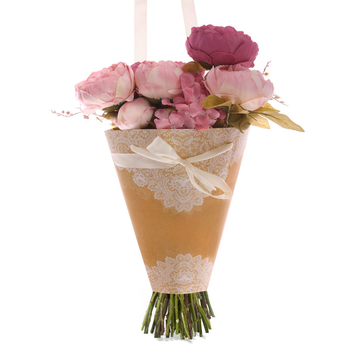 Конверт–конус для цветов «Узоры», 8 × 26,5 см