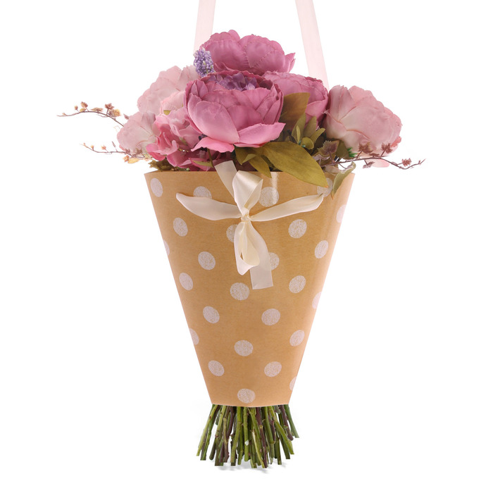 Конверт–конус для цветов «Счастье в каждом дне», 8 × 26,5 см