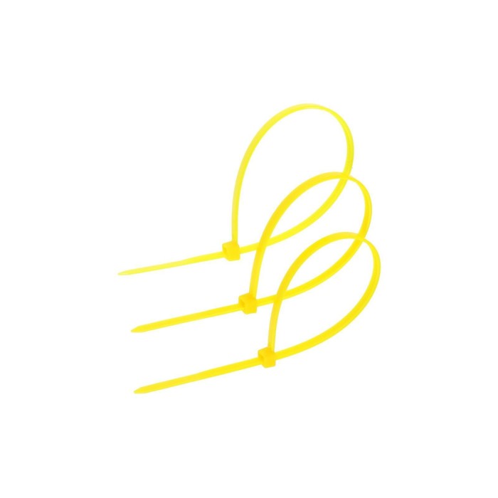 Хомут нейлоновый TUNDRA krep, для стяжки, 3.6х200 мм, цвет желтый, в упаковке 100 шт.