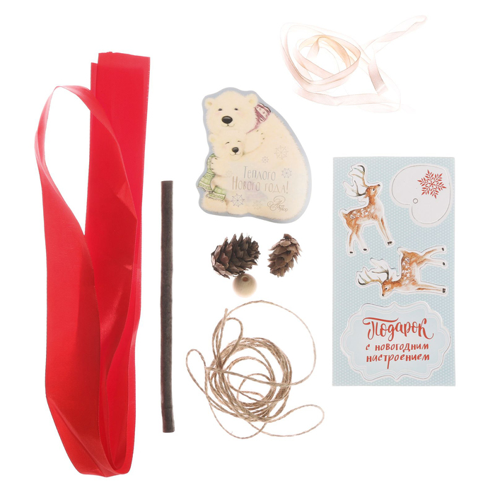 Подвеска новогодняя «Подарок с новогодним настроением», набор для создания, 8 × 15 × 6 см
