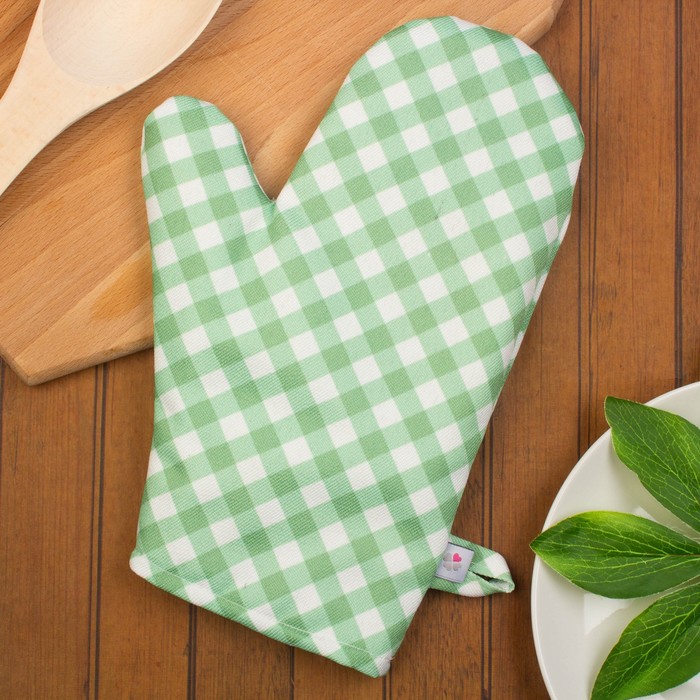 Прихватка-рукавица, "Завтрак", 19х19см, зелёный