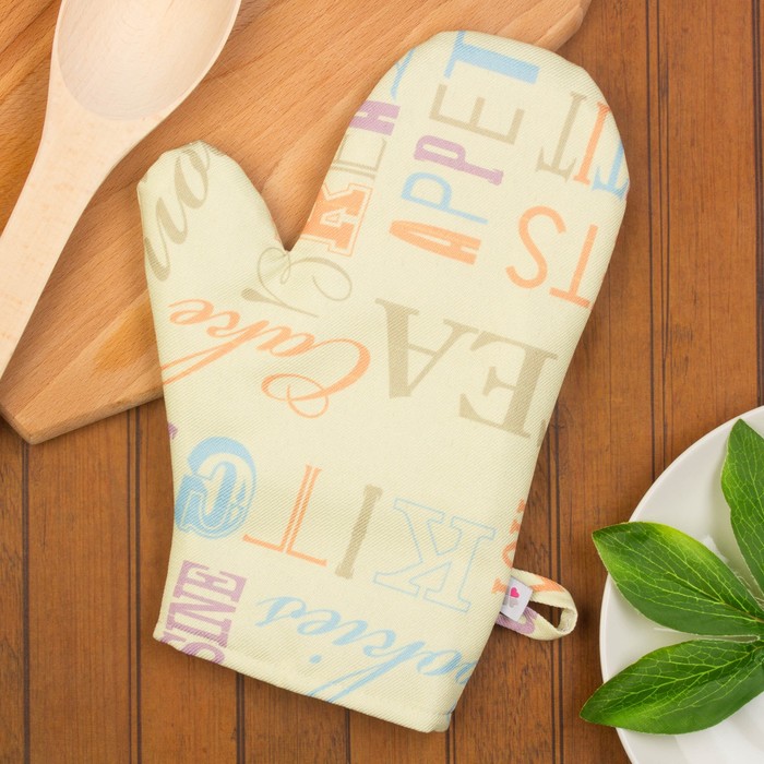 Прихватка-рукавица, "Чаепитие", 19х19см, мультиколлор