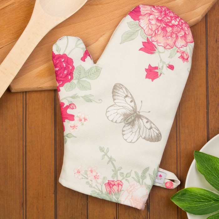 Прихватка-рукавица, "Букет", 19х19см, мультиколлор