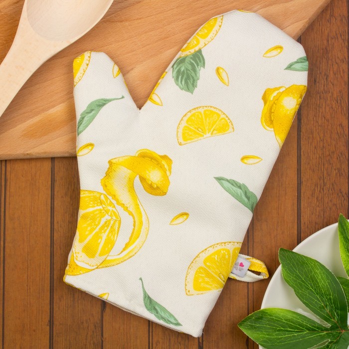 Прихватка-рукавица, "Лимончелло", 19х19см, мультиколлор