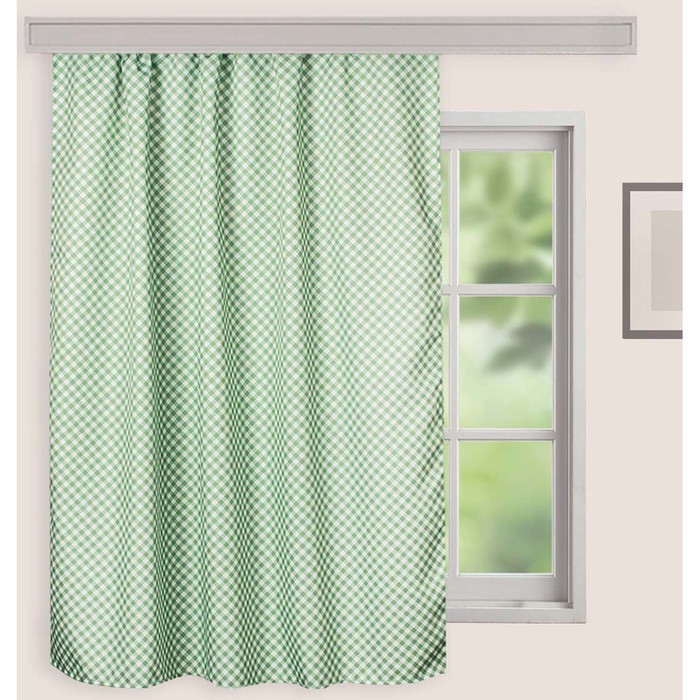 Штора для дома, "Завтрак", 150х170см, зелёный, саржа, 220г/м, пэ100%