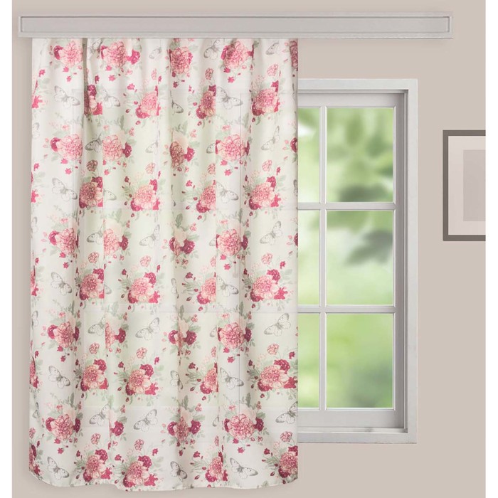 Штора для дома, "Букет", 150х270см, мультиколлор, саржа, 220г/м, пэ100%