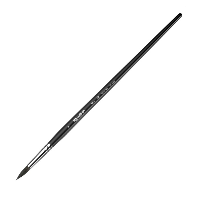 фото Кисть белка круглая, roubloff серия 1417 № 7, ручка удлинённая чёрная матовая, белая обойма