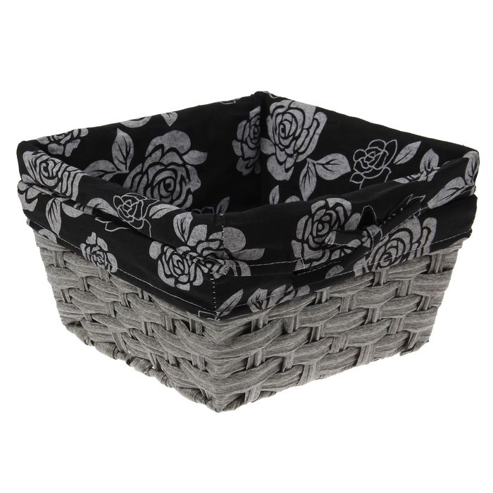 Корзина для хранения плетеная "Цветы" 29х28х14 см