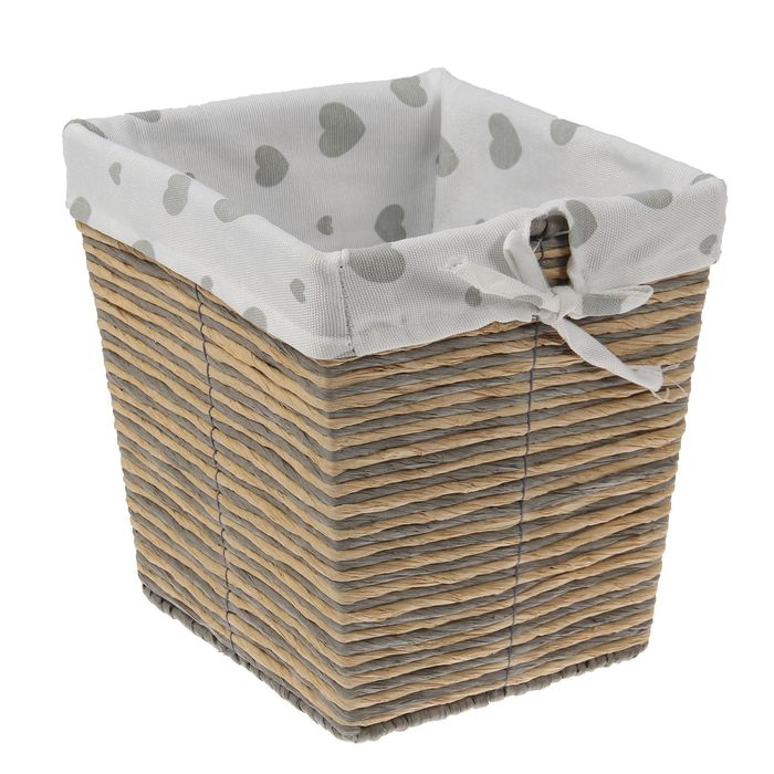 Корзина для хранения плетеная 23х23х25 см "Сердце"