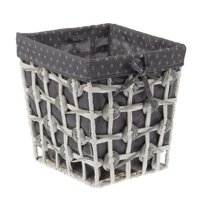 Корзина для хранения плетеная 23х23х25 см "Крестики"