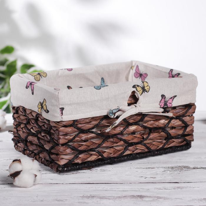 Корзина для хранения плетеная "Бабочки" 26х20х13 см