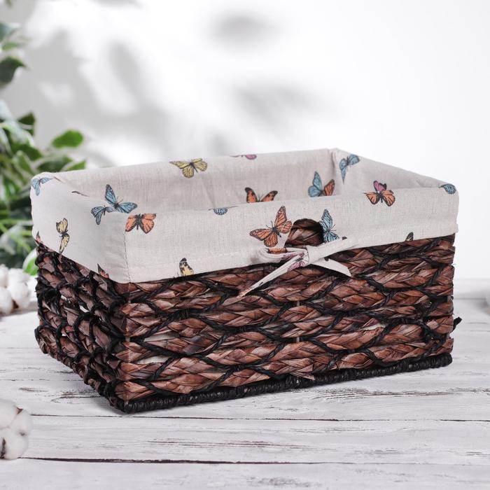 Корзина для хранения плетеная "Бабочки" 32х24х16 см