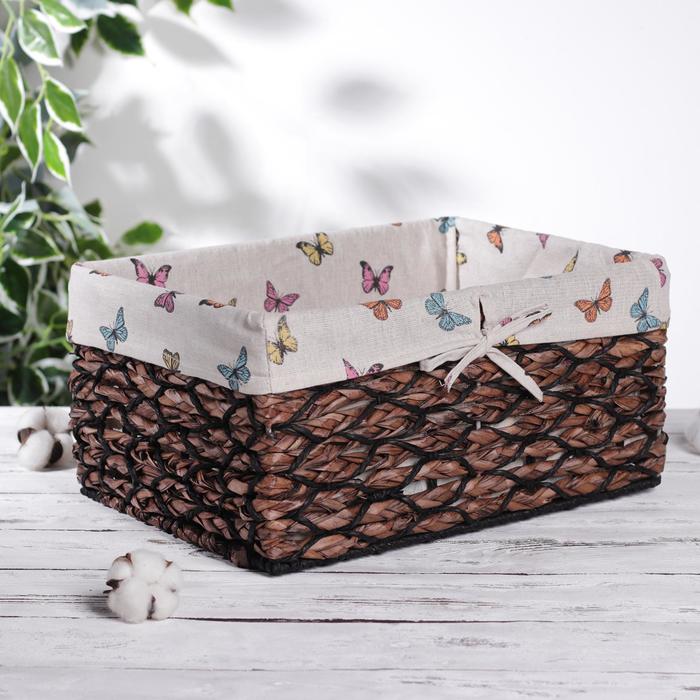 Корзина для хранения плетеная "Бабочки" 36х28х19 см