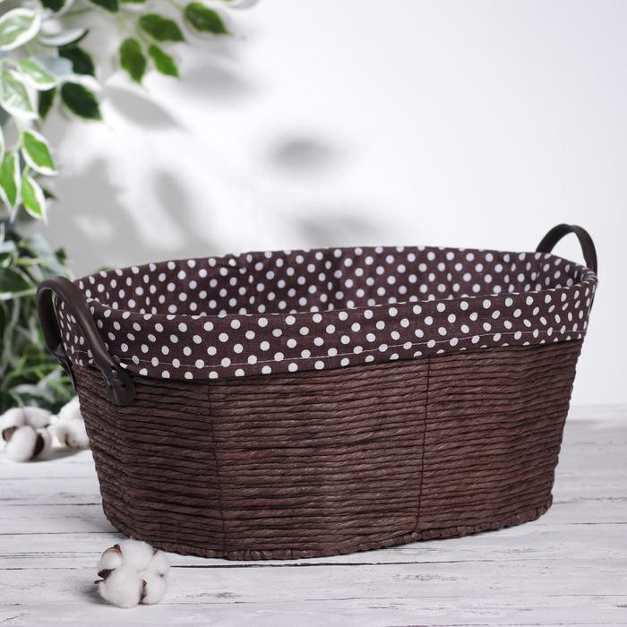Корзина для хранения плетеная "Горошек" 43х32х19 см