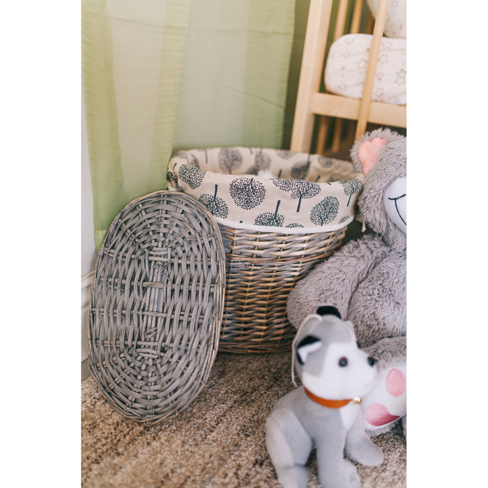 Корзина для белья плетеная овальная "Одуванчик" 33х23х34 см