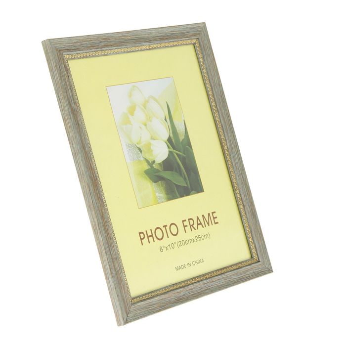 Фоторамка пластик 20х25 см "Серый дуб с золотым рисунком"