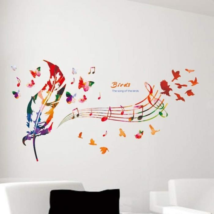 Наклейка интерьерная пластик "Яркое пёрышко" 50х70 см