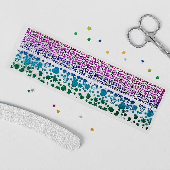 Слайдер-дизайн для ногтей "Узоры", цвета МИКС