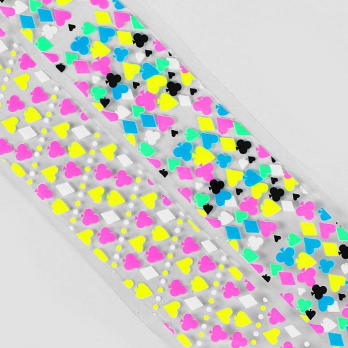 Слайдер-дизайн для ногтей "Неоновые узоры", цвета МИКС