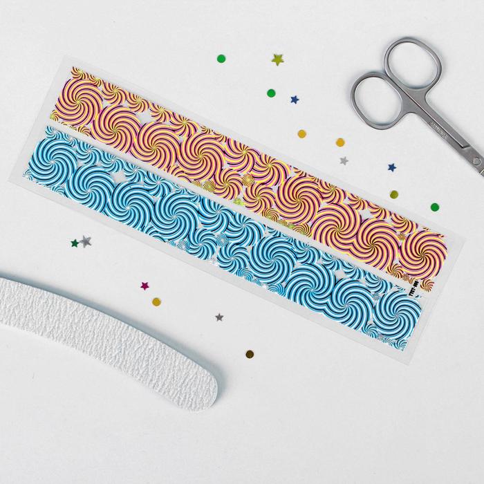 Слайдер-дизайн для ногтей "Неоновые узоры", цвета МИКС