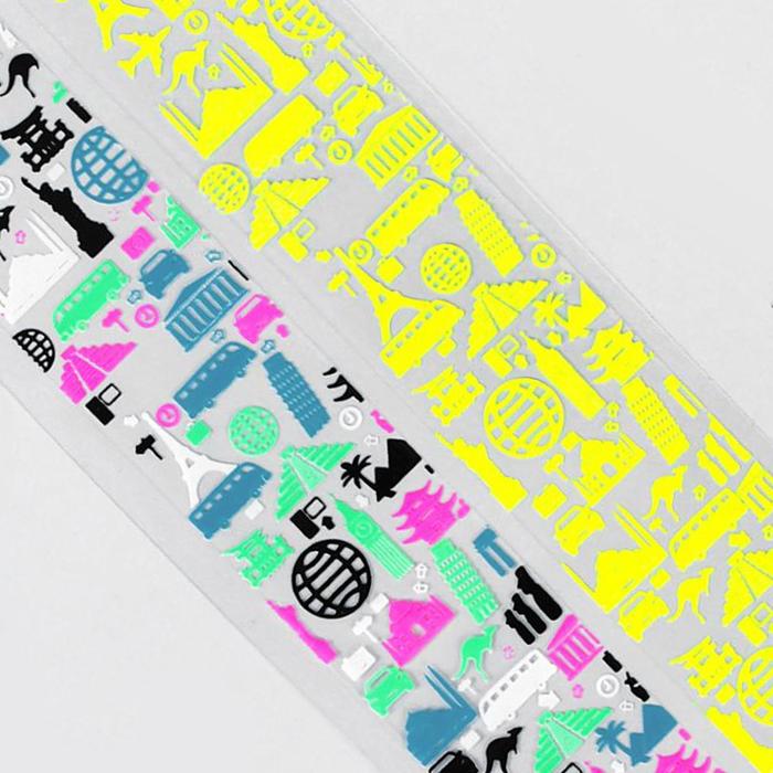 Слайдер-дизайн для ногтей "Неоновые узоры", цвета МИКС