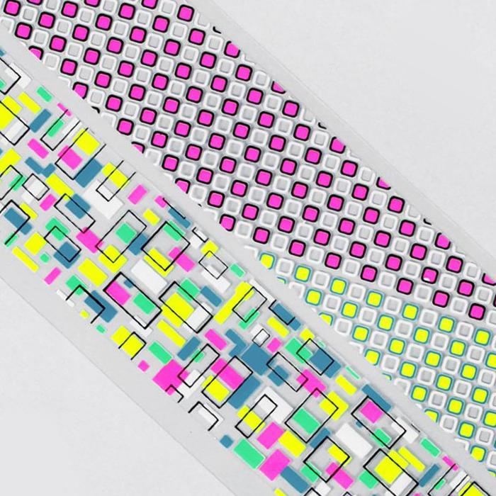 Слайдер-дизайн для ногтей "Неоновые узоры", цвета МИКС