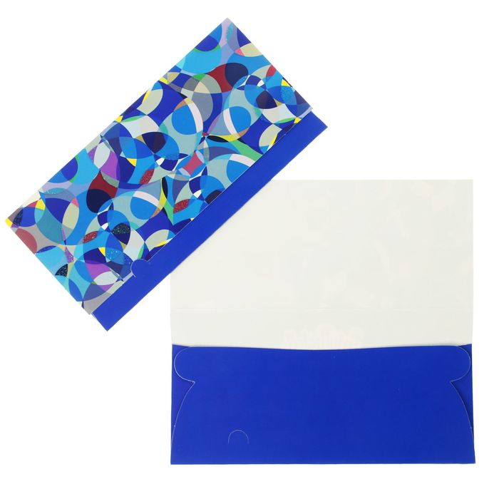 Конверт для денег "Универсальный" узор синий