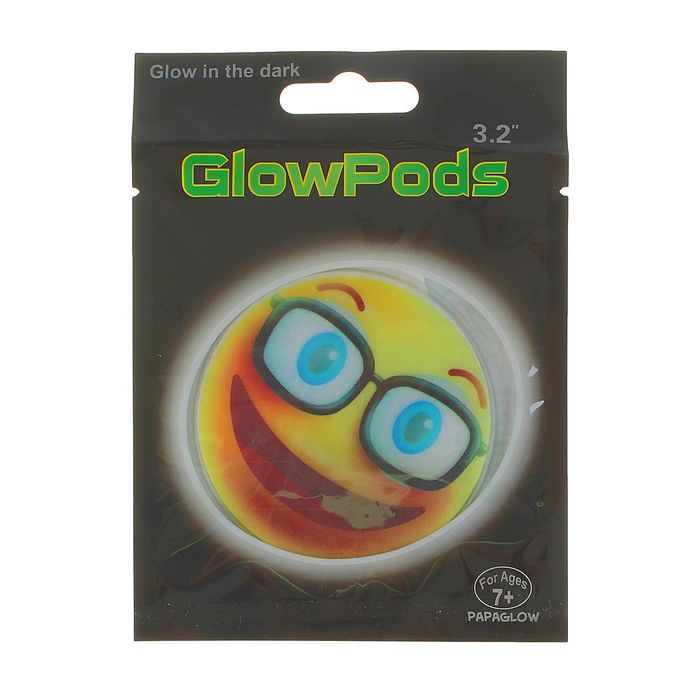 Неоновая наклейка "Смайл" в очках улыбается