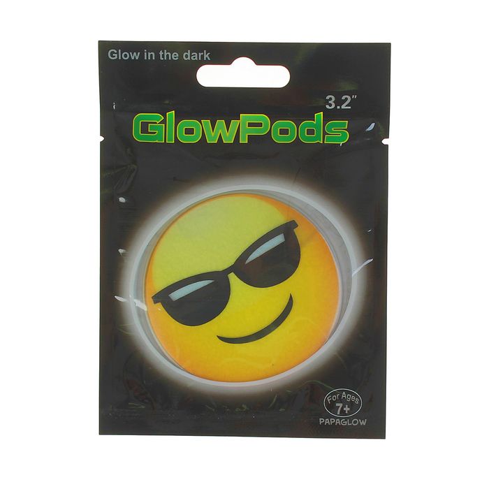 Неоновая наклейка "Смайл" в очках