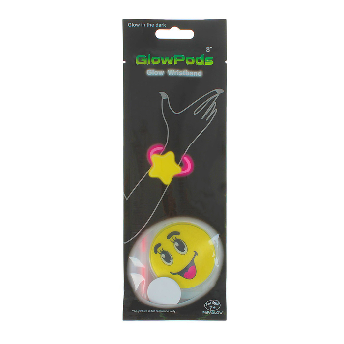 Неоновый браслет "Смайлы", виды МИКС