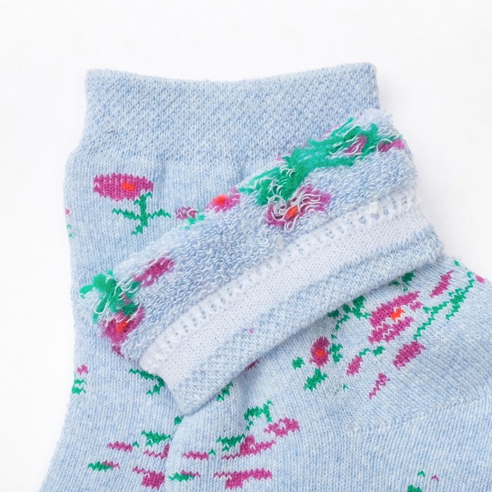 Носки детские плюшевые, цвет голубой, размер 14-16