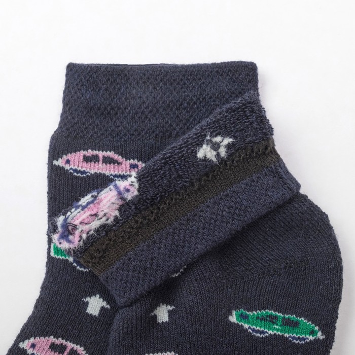 Носки детские плюшевые, цвет синий, размер 14-16