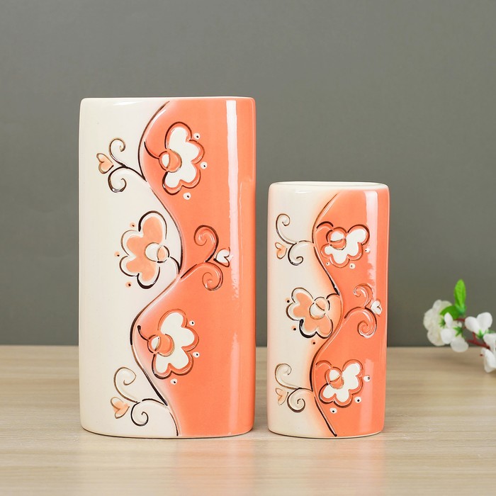 Набор ваз "Овал" 2шт микс