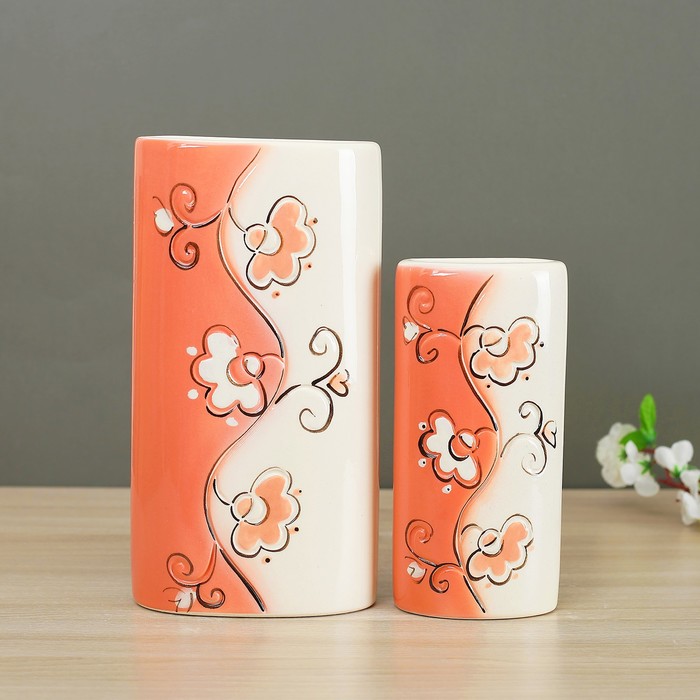 Набор ваз "Овал" 2шт микс