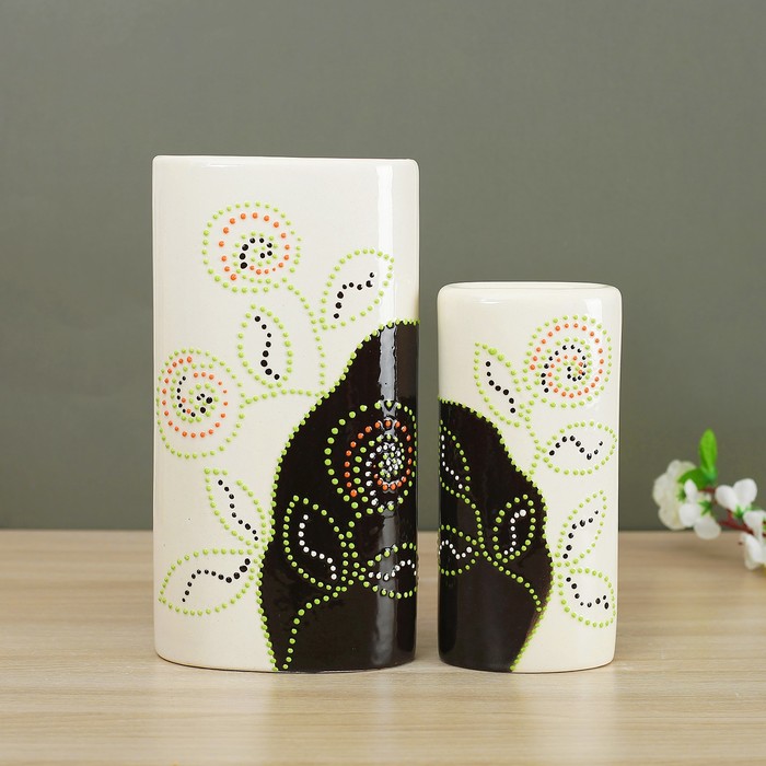 Набор ваз "Овал" 2шт микс