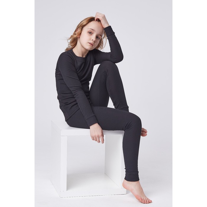 Комплект (джемпер/брюки) для девочки, рост 140 см, цвет чёрный К808