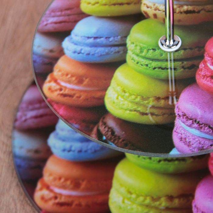 Блюдо 2 яруса "Макаруны" 25/20 см,