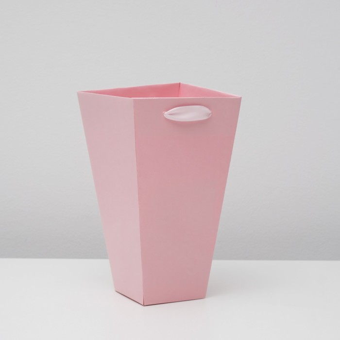 Переноска для цветов, цвет персиковый, 16 х 16 х 24 см