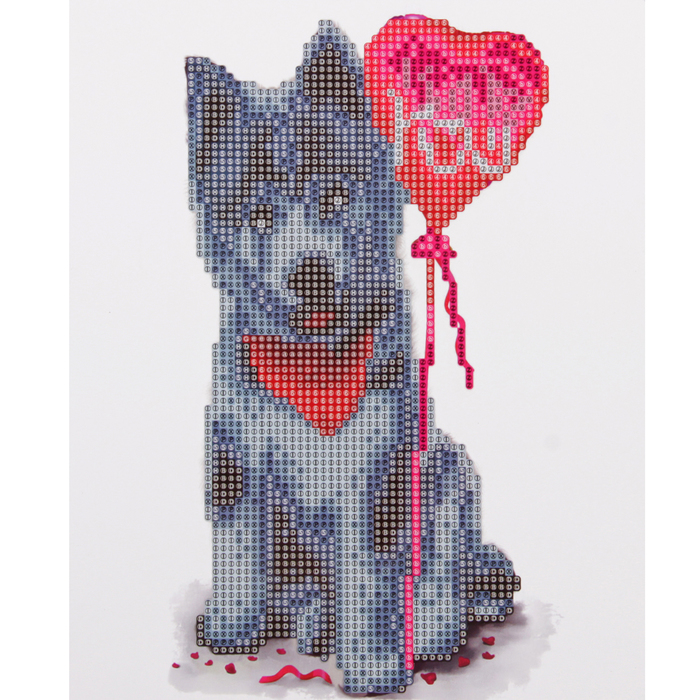 Алмазная вышивка с частичным заполнением "Хаски" с подставкой