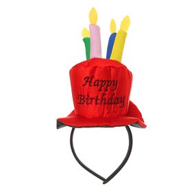 

Карнавальный ободок «С днём рождения», цвет красный