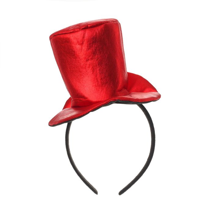 Карнавальный ободок "Шляпка", цвет красный