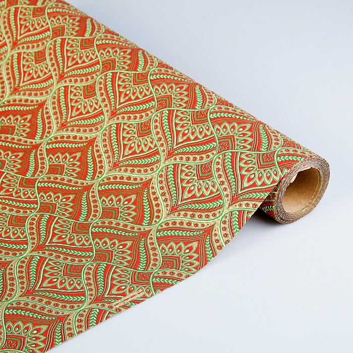 Бумага упаковочная крафт "Маковки", 0.5 х 10 м